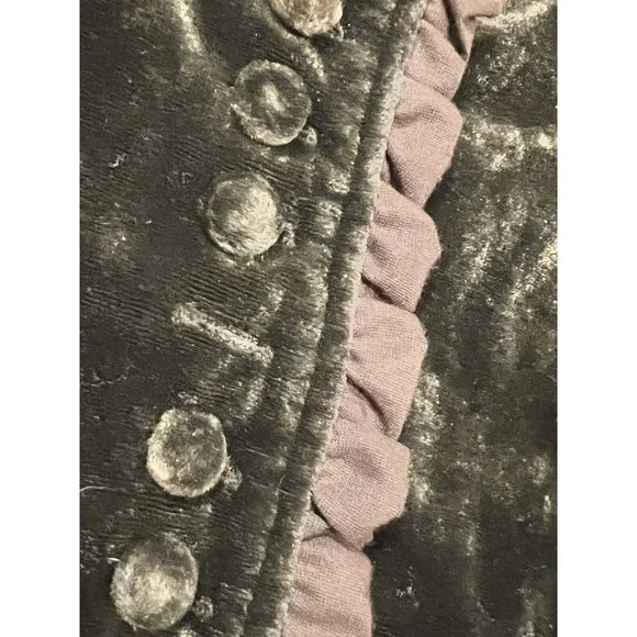 Willi Smith Velour Jacket Brown Green Button Front Sz 10 Vintage Theatre Costume - Picture 7 of 7